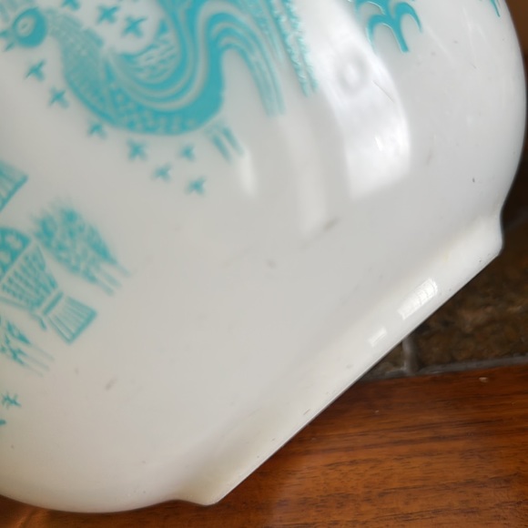 Vintage Set of 2 PYREX AMISH BUTTERPRINT Turquoise 401 & 403 mixing bowls EUC - Picture 7 of 13